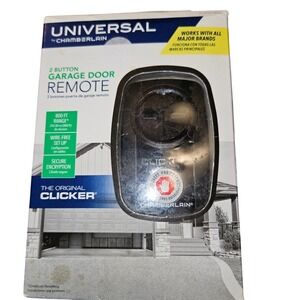 NEW Chamberlain KLIK5U-BK2 Clicker Universal 2 Button Garage Door Remote Black